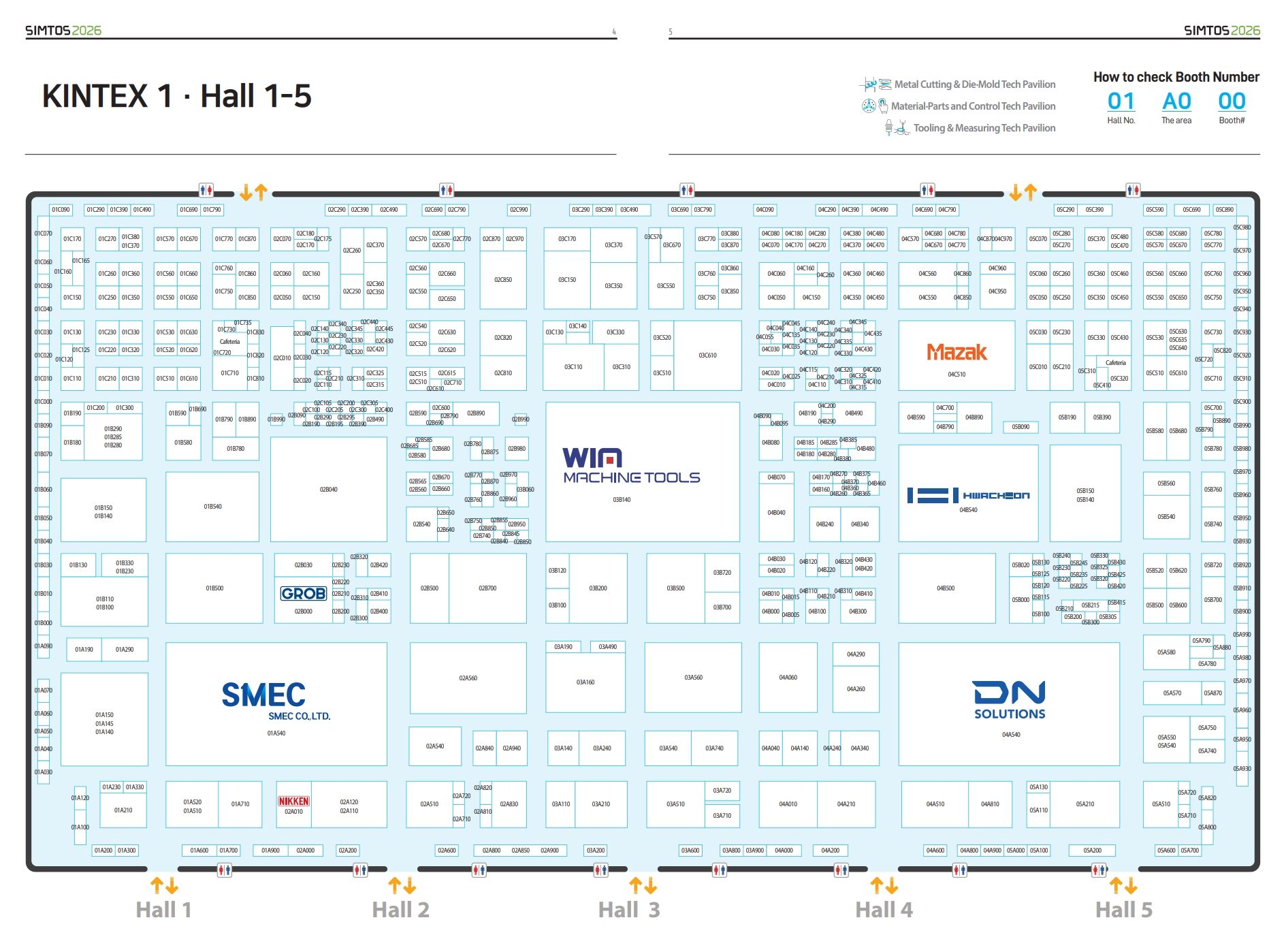 Booth layout for Exhibition Hall 1